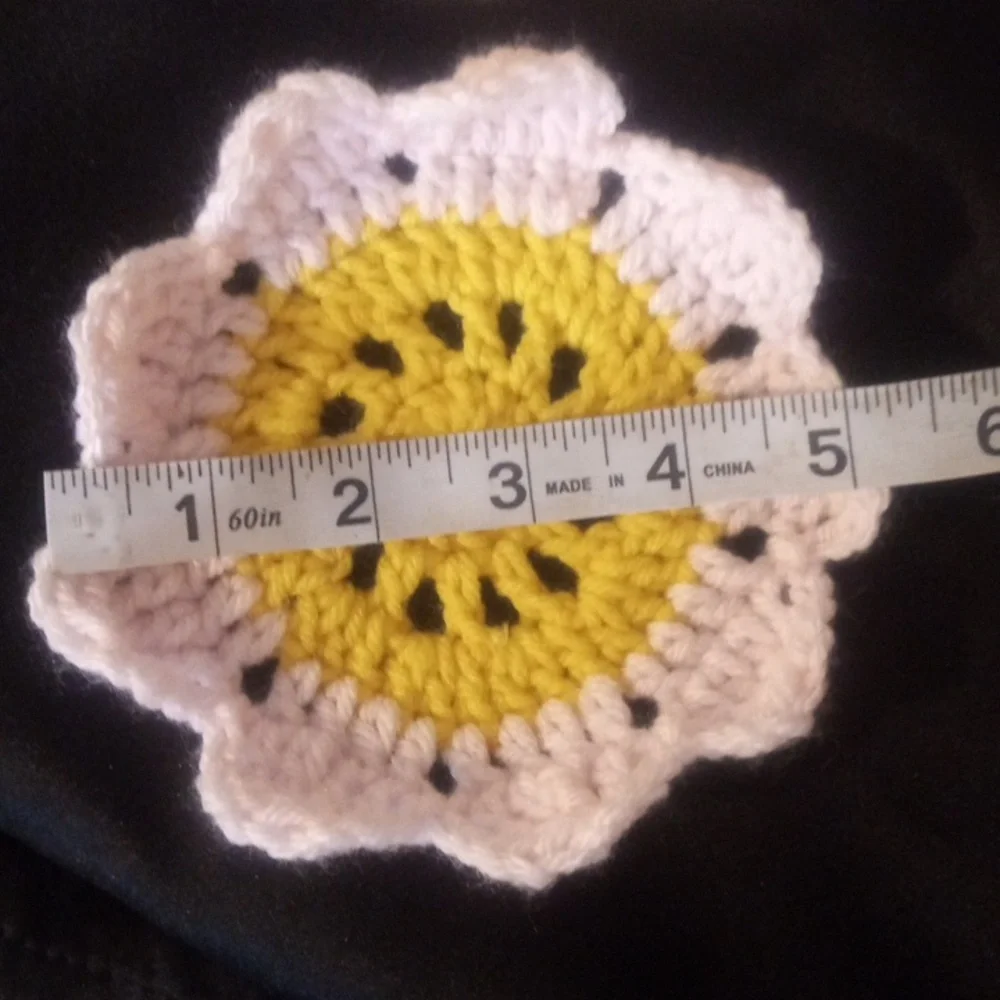 Hand made crochet flower coasters set of 4